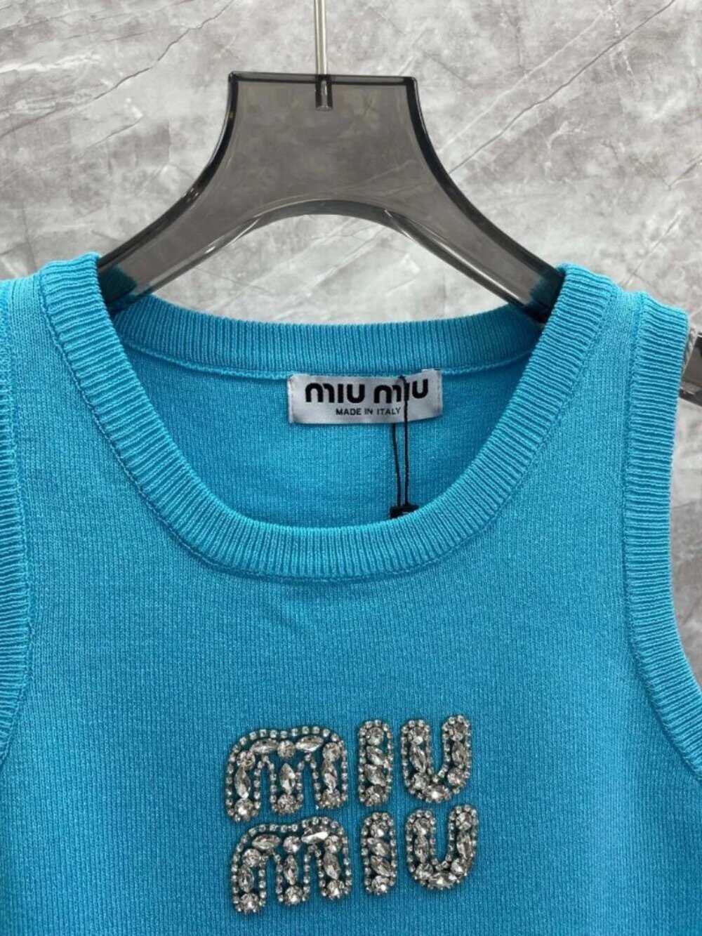 Miu Miu Knit Tank Top with Logo - Picture 3 of 7